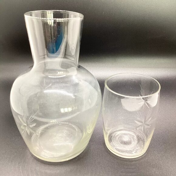 Vintage Bedside Water Carafe Tumble Up & Drinking Glass - Picture 5 of 5